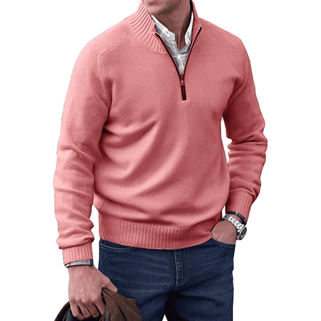 Marvin™ Cashmere Quarter Zip Sweater