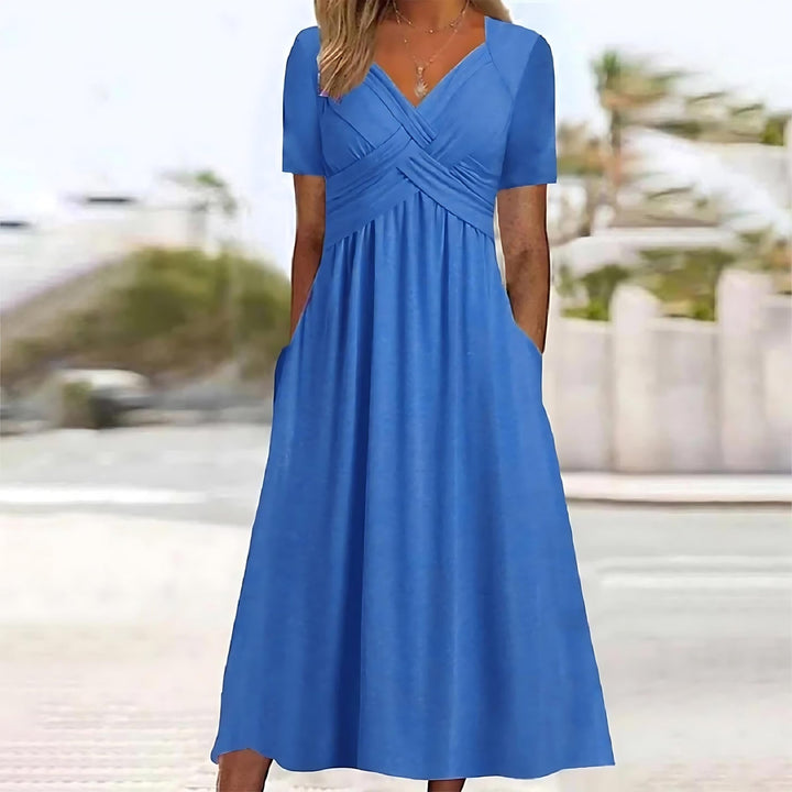 Jamila™ Elegant Midi Dress with Tummy Coverage